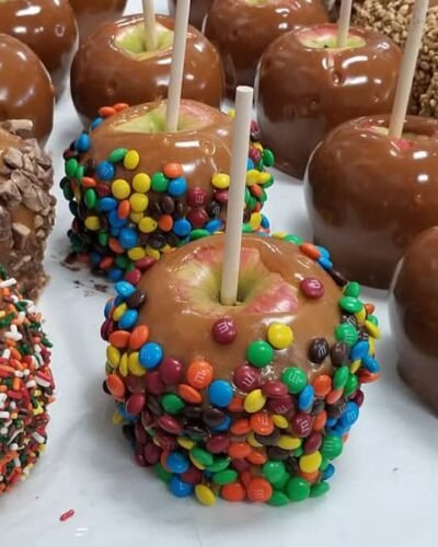 Classic M&M Candy Apple Heads