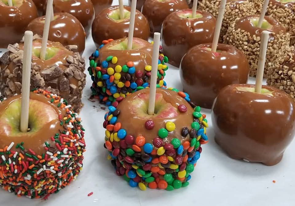 Classic M&M Candy Apple Heads